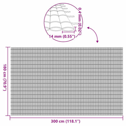 Gartenzaun Doppelseitig Braun 1,8x3 m PVC