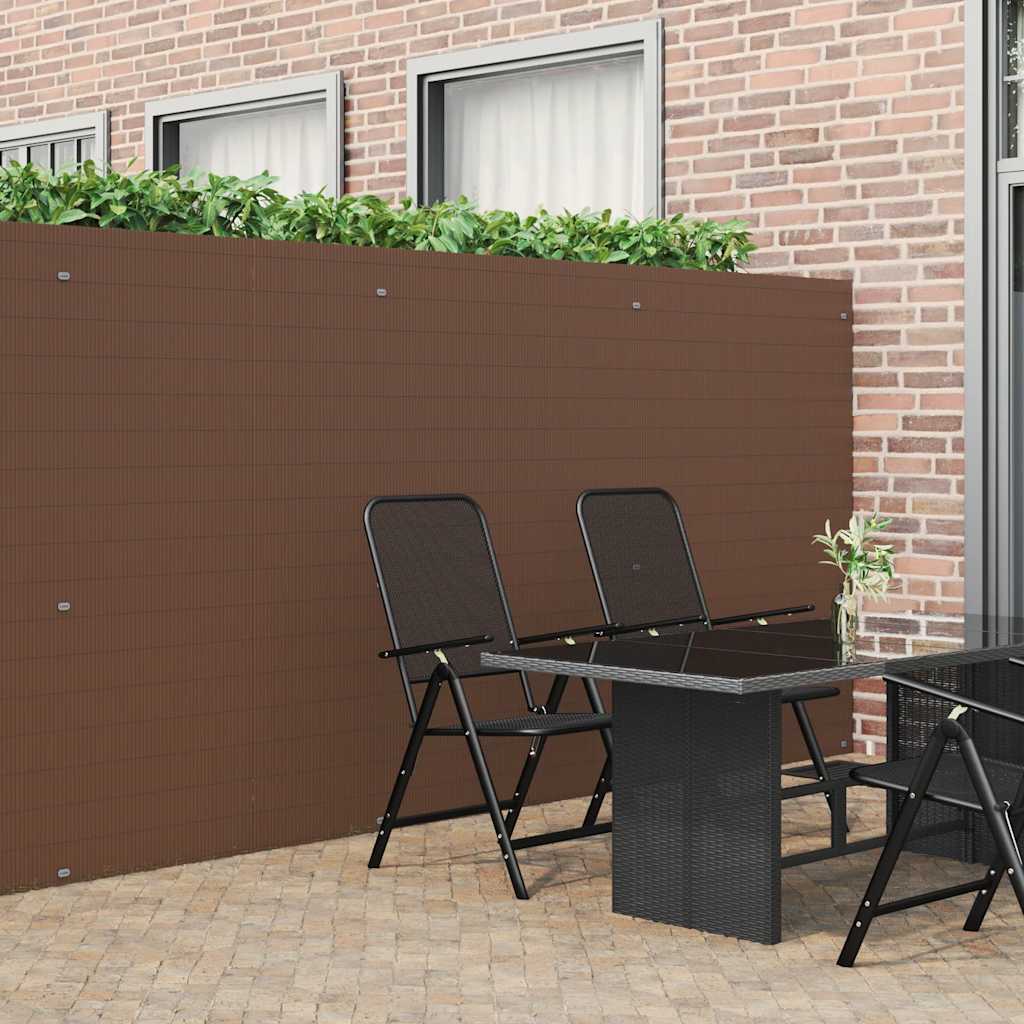 Gartenzaun Doppelseitig Braun 1,8x3 m PVC