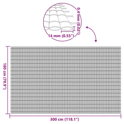 Gartenzaun Doppelseitig Grau 1,8x3 m PVC