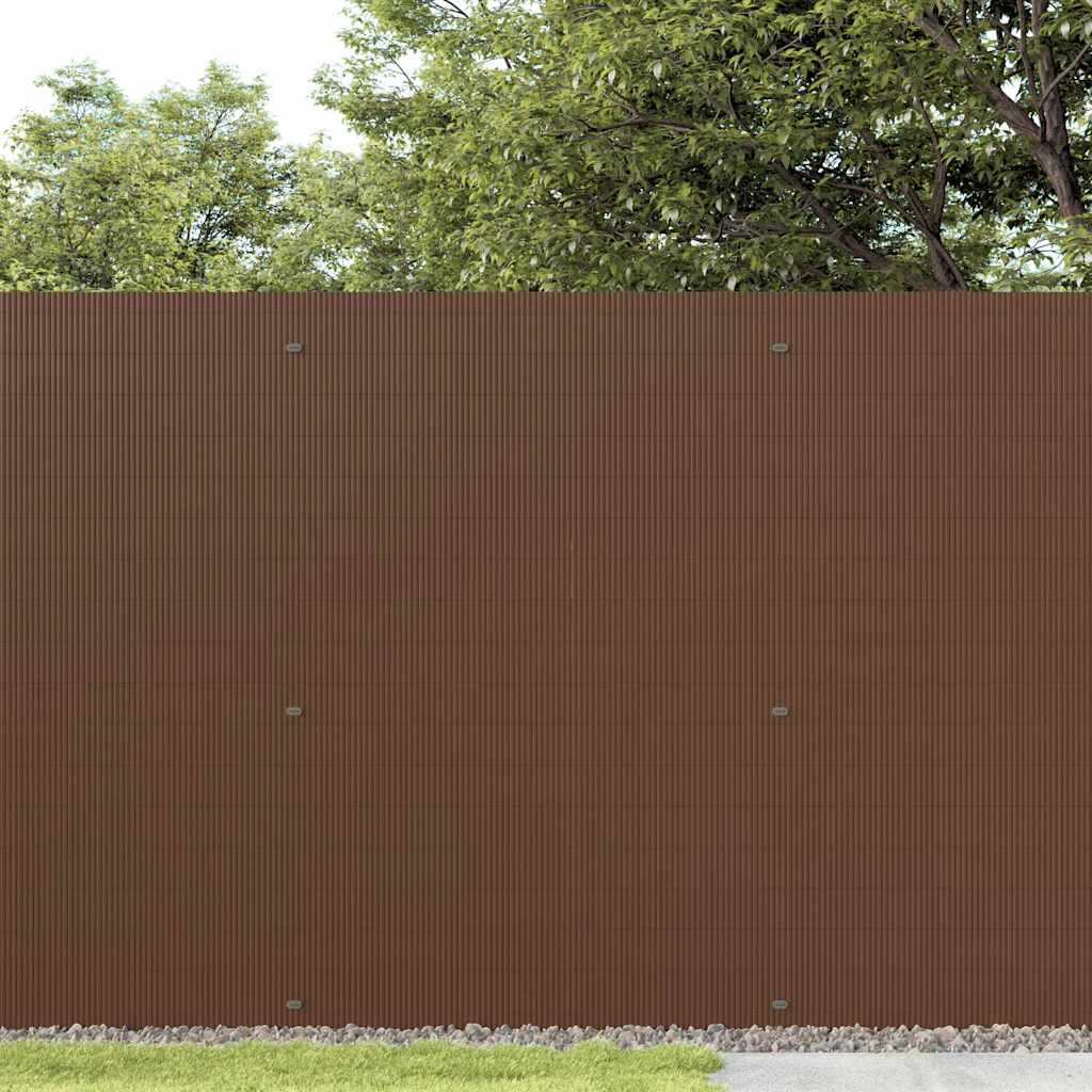 Gartenzaun Doppelseitig Braun 1,8x5 m PVC