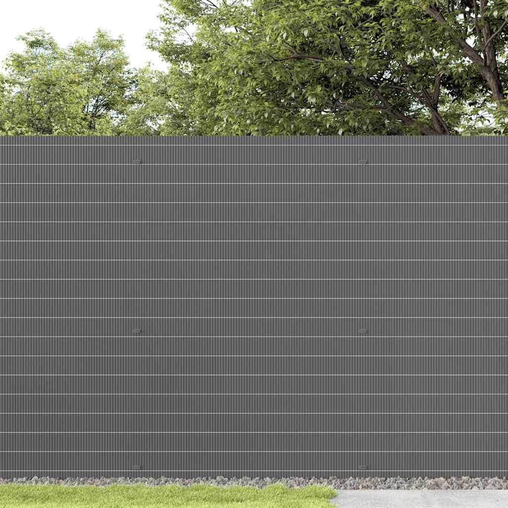 Gartenzaun Doppelseitig Grau 1,8x5 m PVC