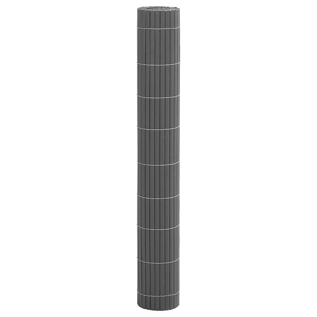 Gartenzaun Doppelseitig Grau 1,8x5 m PVC