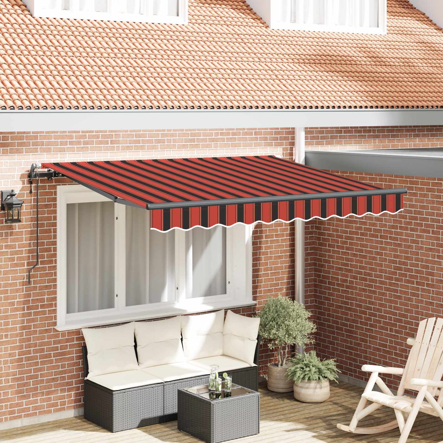 Einziehbare Markise Orange 250 x 200 cm Stoff