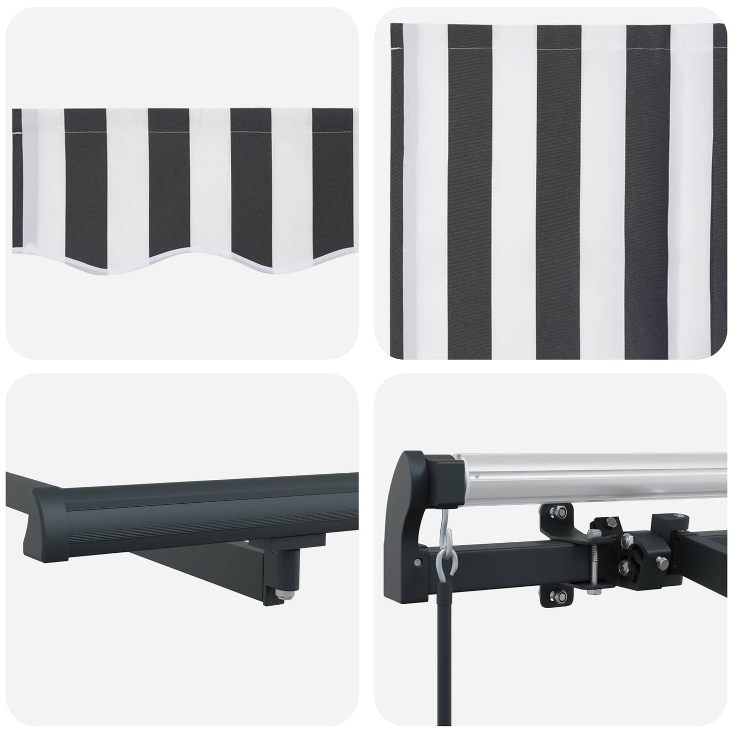 Einziehbare Markise Anthrazit 250 x 200 cm Stoff