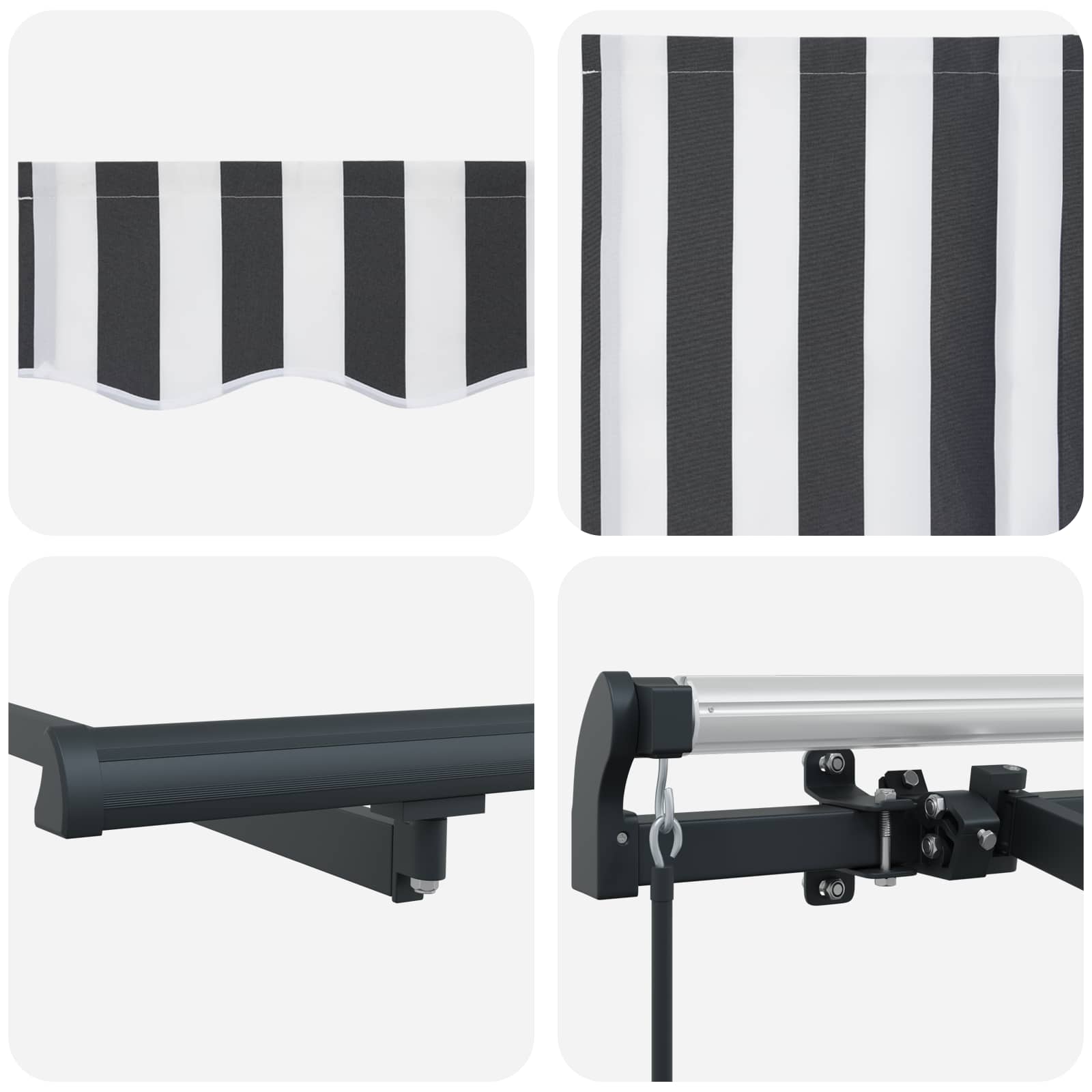Einziehbare Markise Anthrazit 250 x 200 cm Stoff