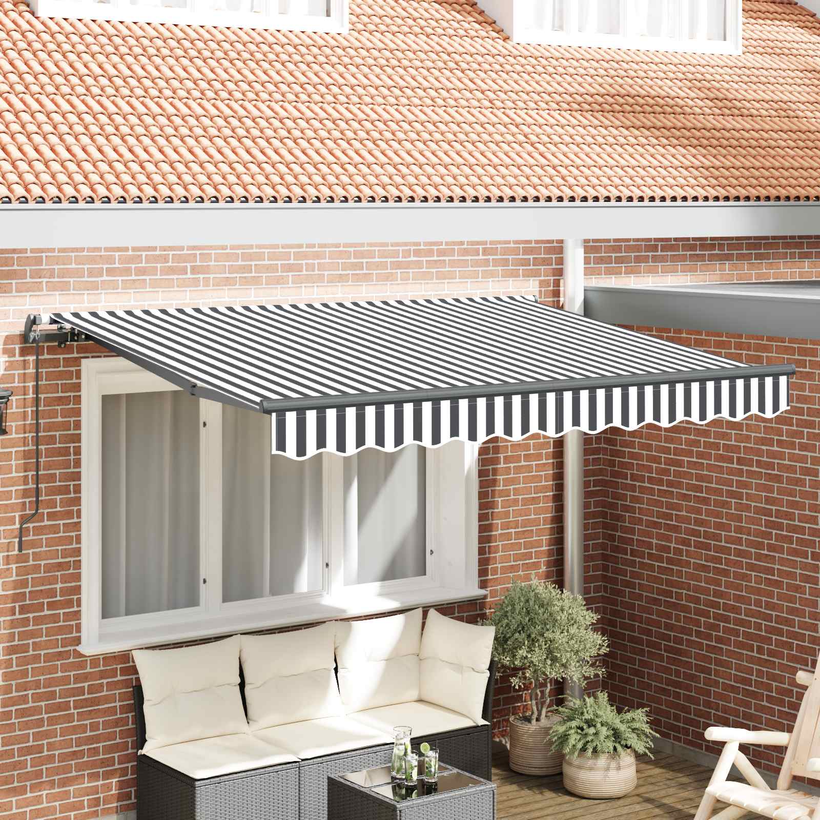 Einziehbare Markise Anthrazit 250 x 200 cm Stoff