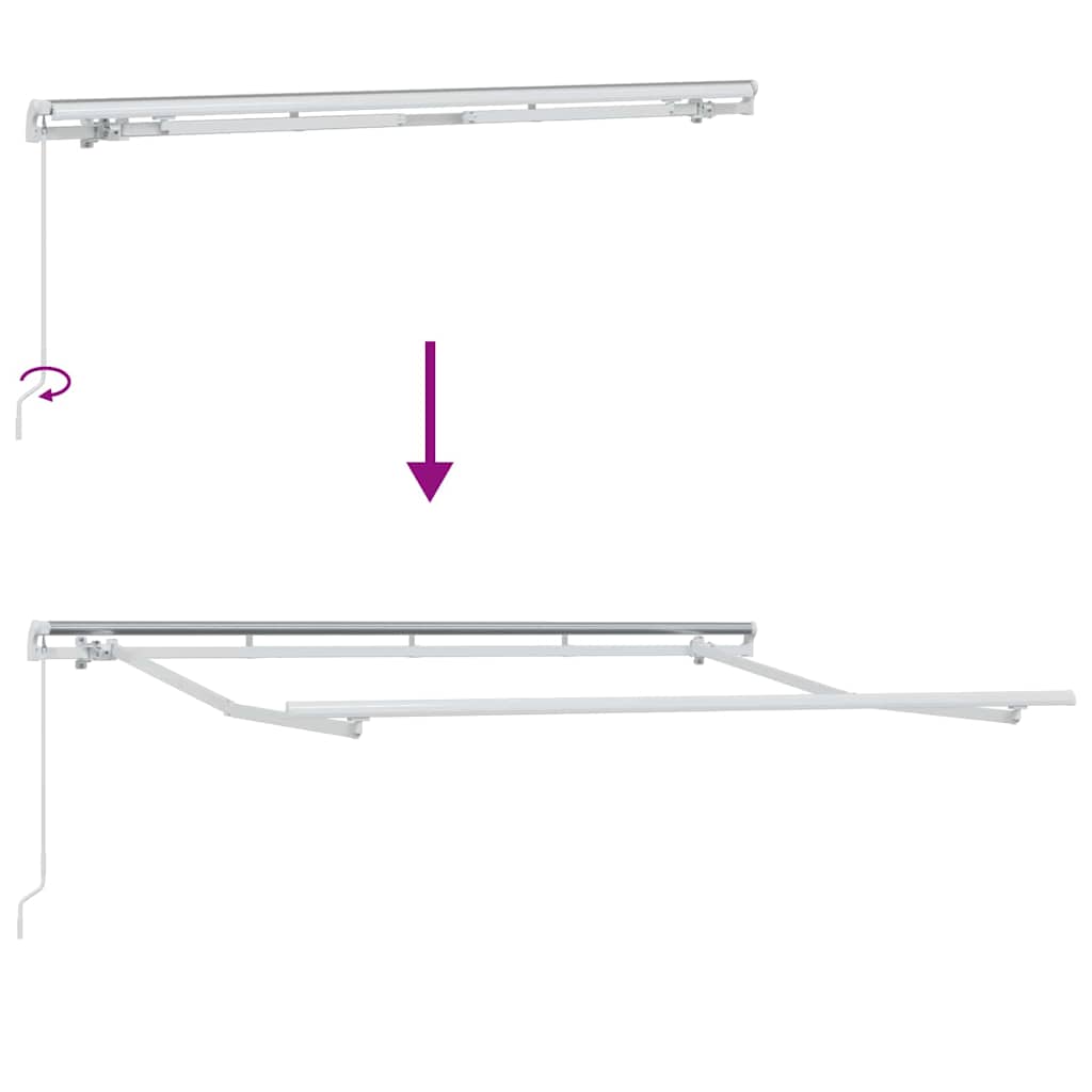 Einziehbare Markise Hellgrau 250 x 200 cm Stoff