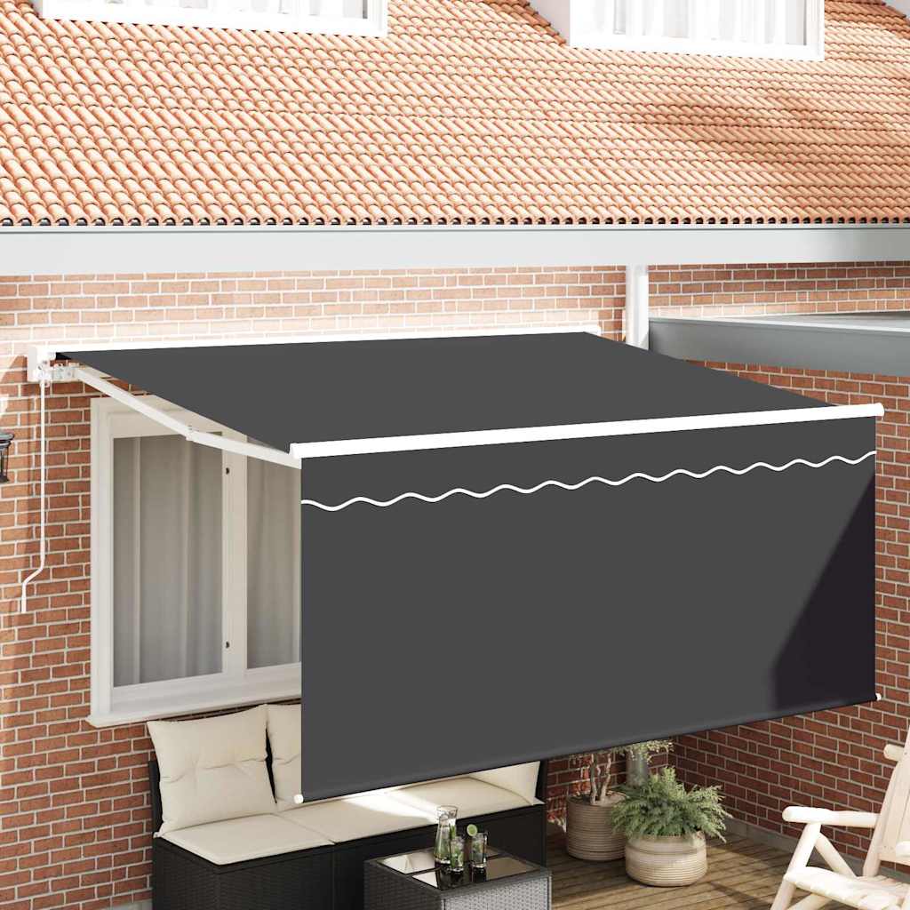 Einziehbare Markise Gestreift Anthrazit 300 x 200 cm Stoff