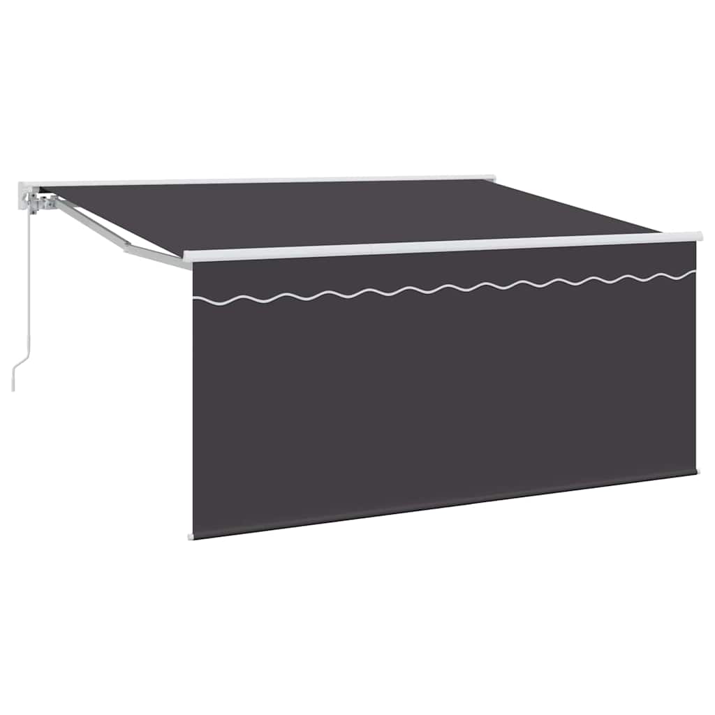 Einziehbare Markise Gestreift Anthrazit 300 x 200 cm Stoff