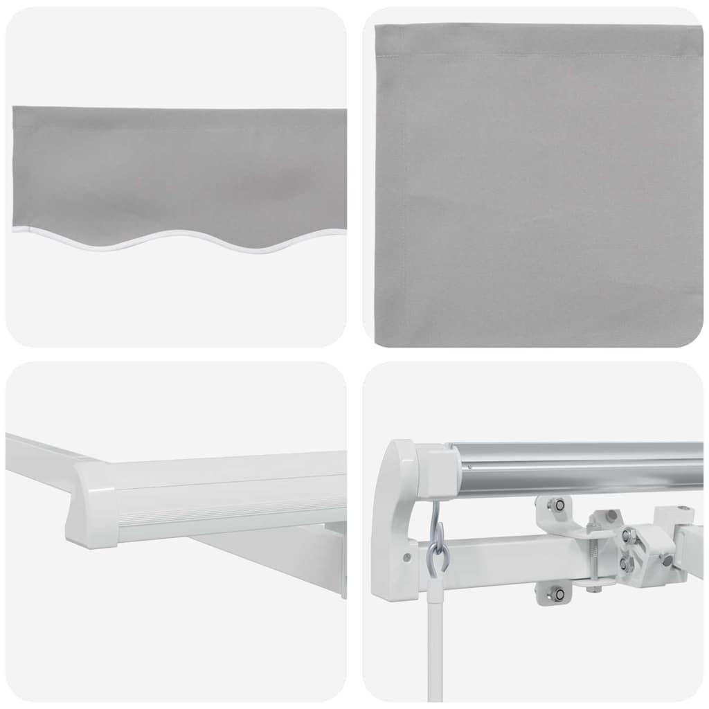 Einziehbare Markise Hellgrau 300 x 200 cm Stoff