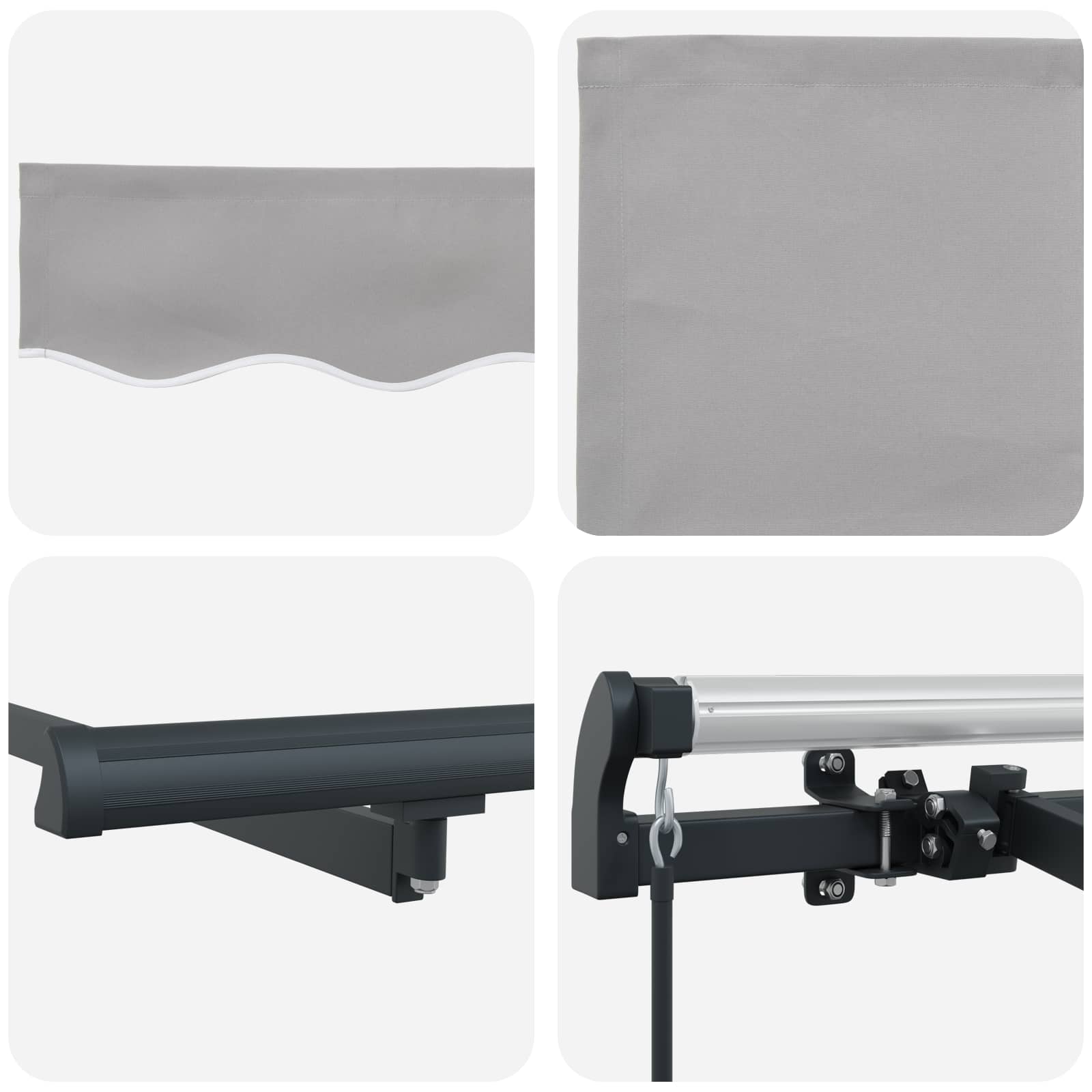 Einziehbare Markise Hellgrau 300 x 200 cm Stoff