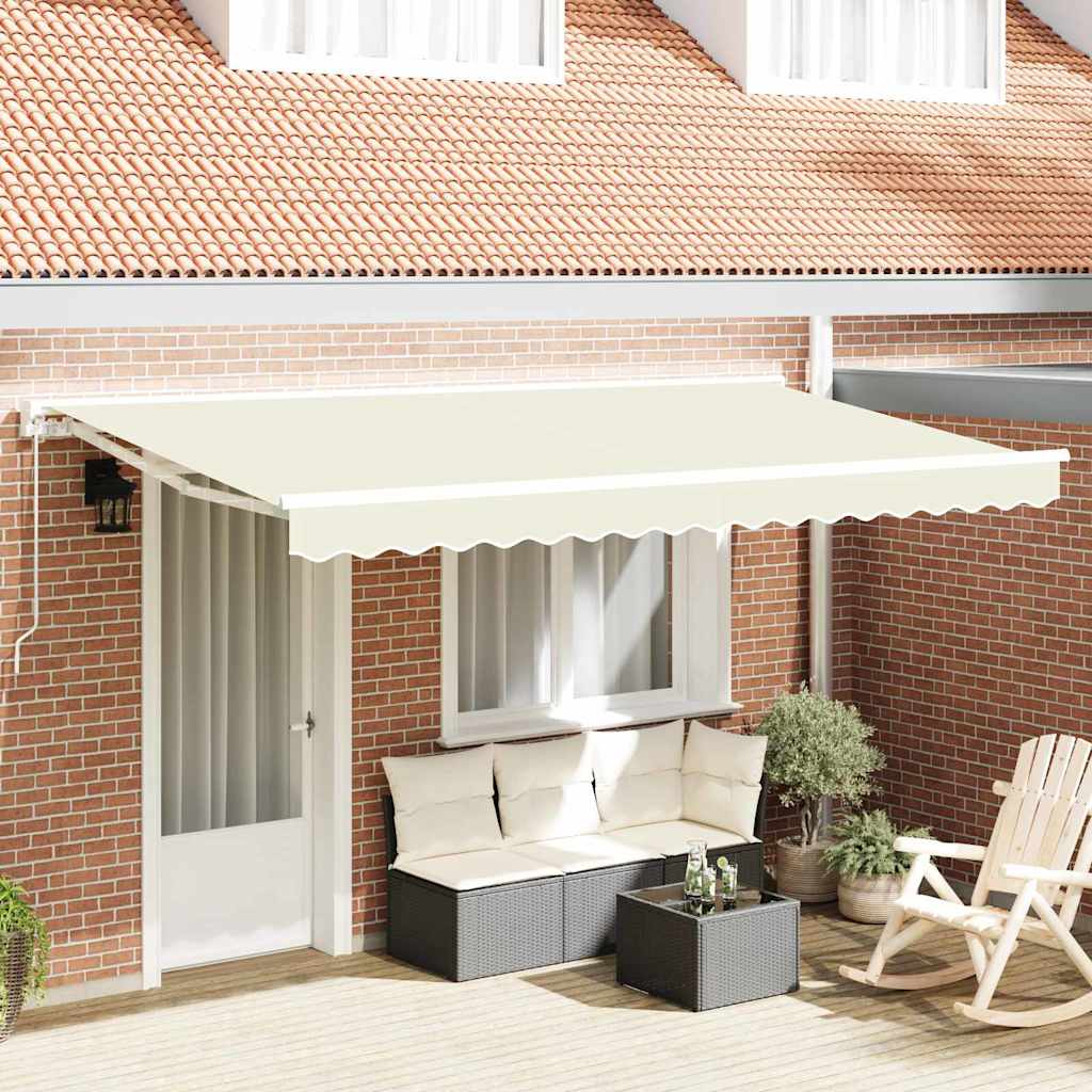 Markisenrahmen Creme 350 x 200 cm Polyester mit PU-Beschichtung
