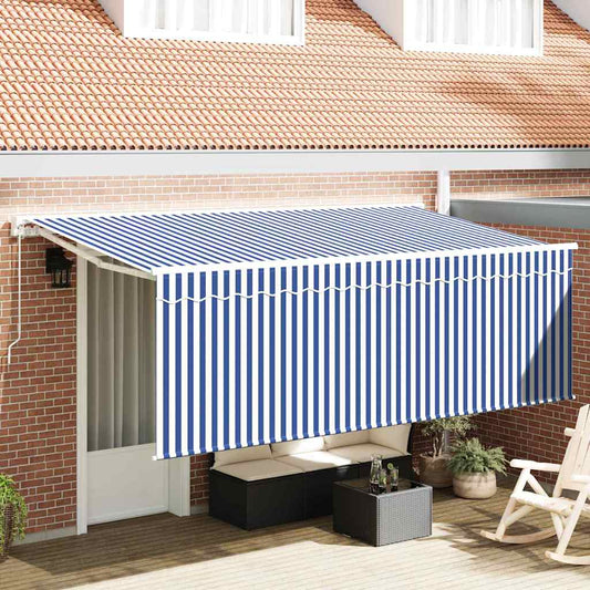 Ausziehbare Markise Blau 350 x 200 cm Stoff