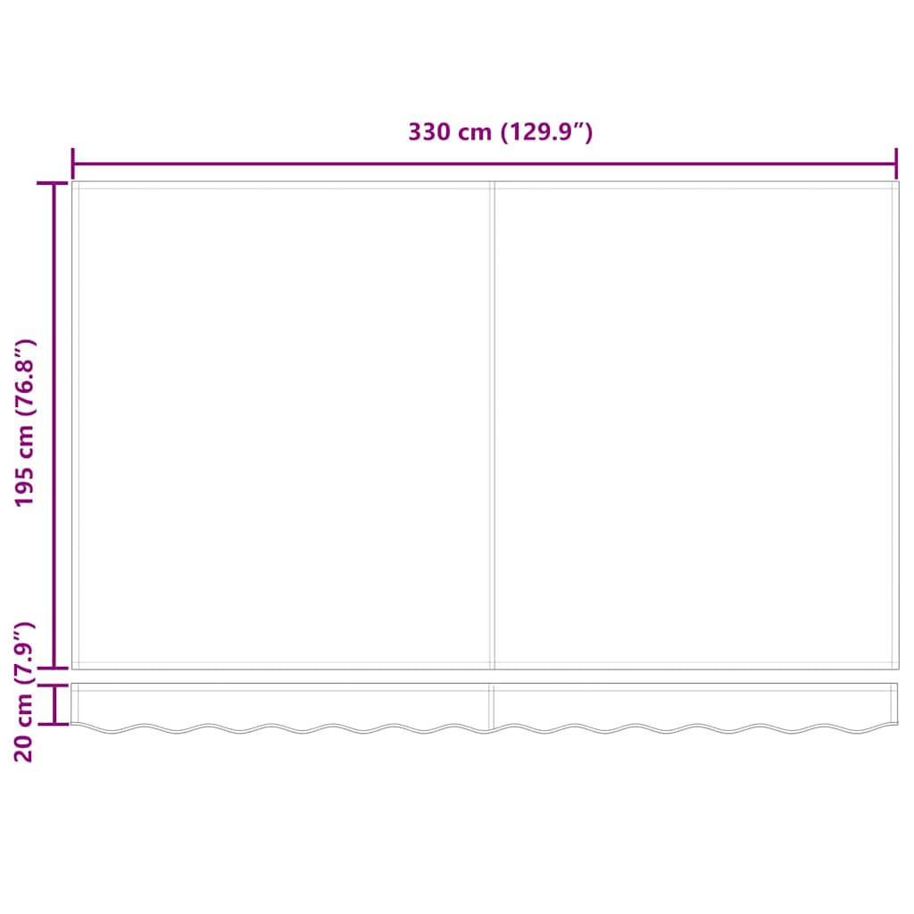 Markisenrahmen Gelb und Weiß 350 x 200 cm
