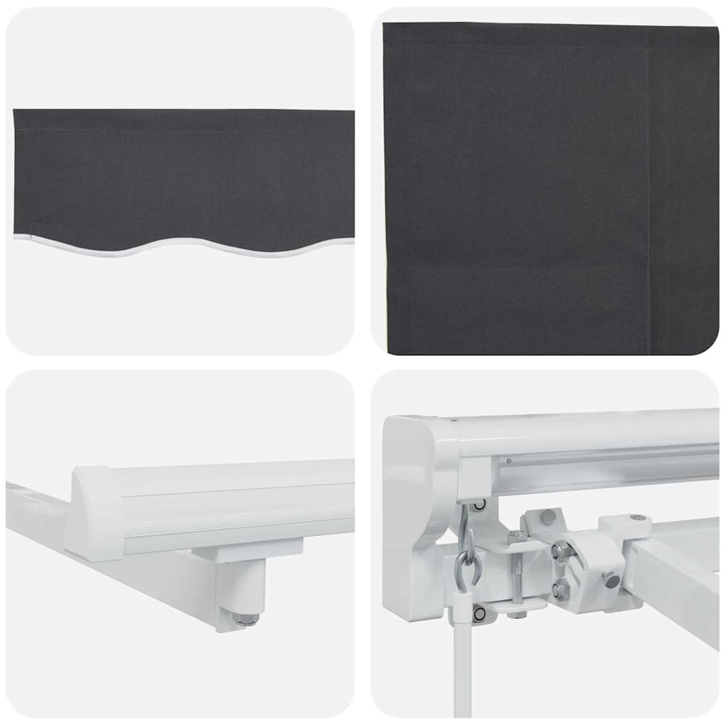 Ausziehbare Markise Creme 350 x 200 cm Polyester und Aluminium