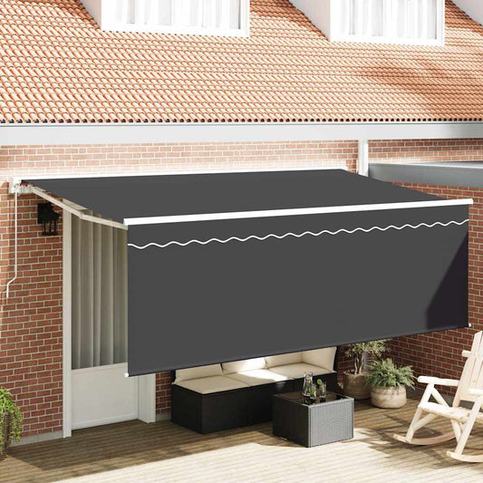 Ausziehbare Markise Creme 350 x 200 cm Polyester und Aluminium