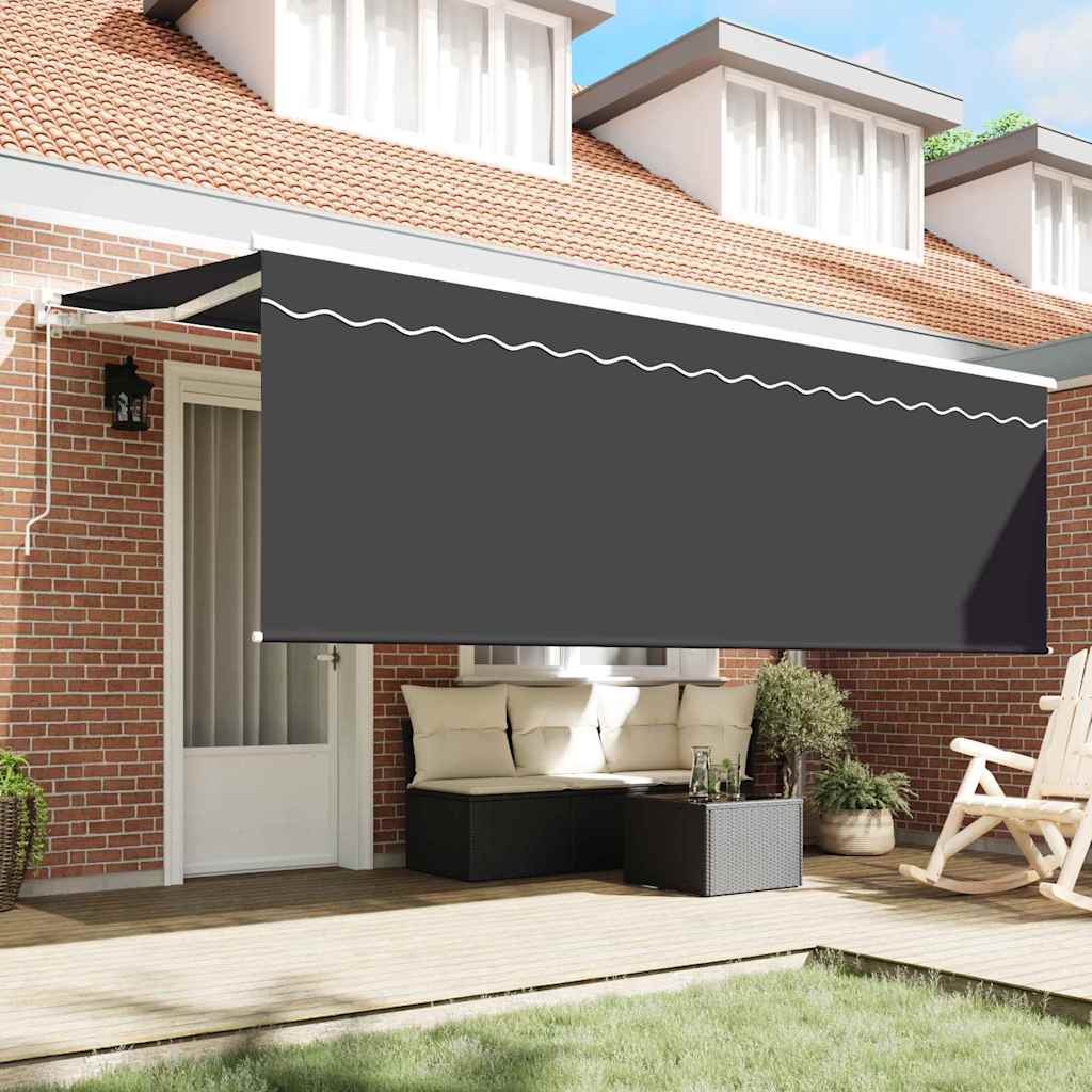Ausziehbare Markise Creme 350 x 200 cm Polyester und Aluminium