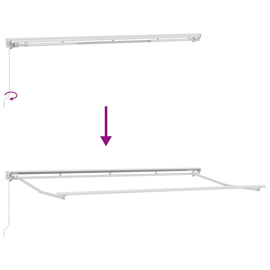 Ausziehbare Markise Creme 350 x 200 cm Polyester und Aluminium