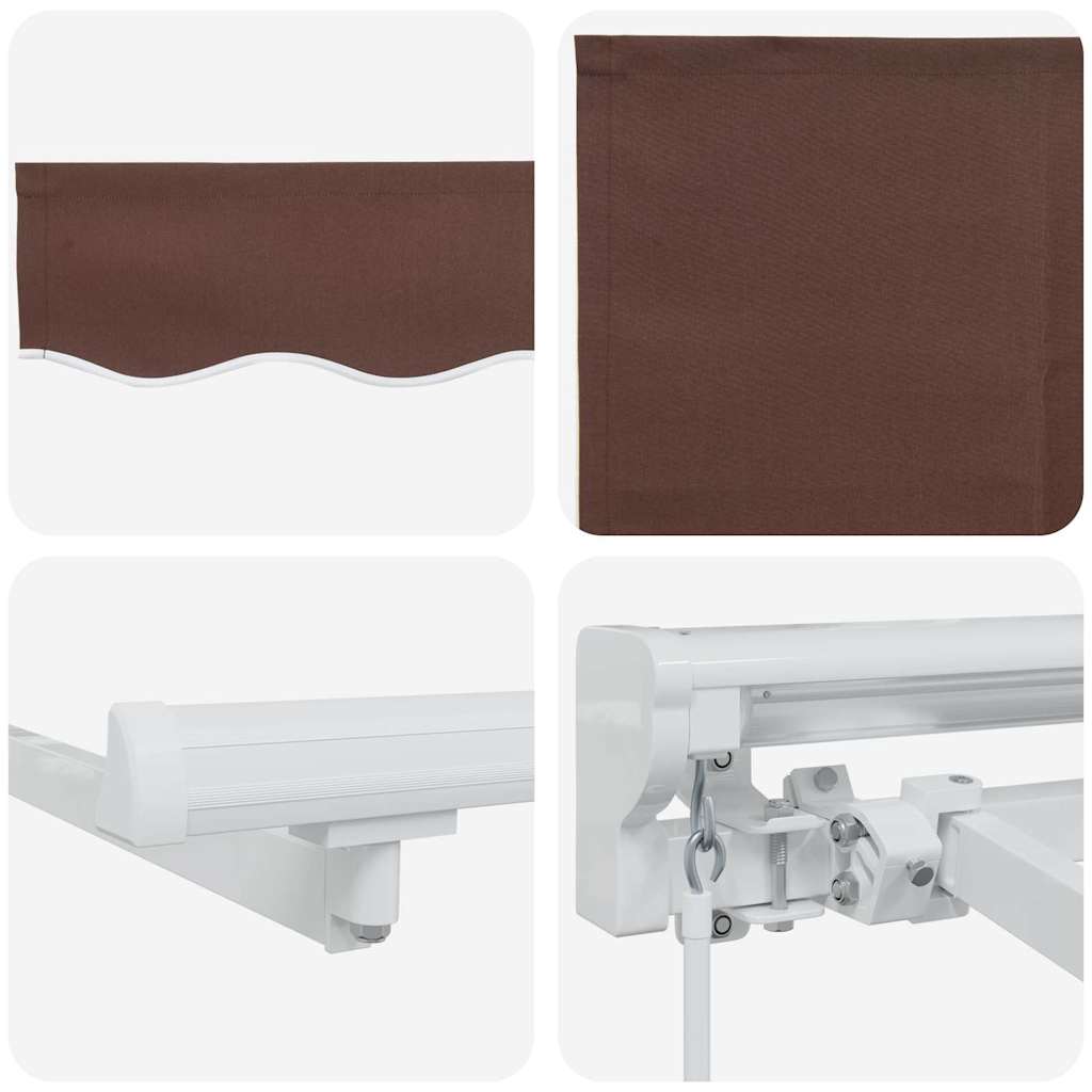 Markisenrahmen Braun 350 x 200 cm Polyester mit PU-Beschichtung