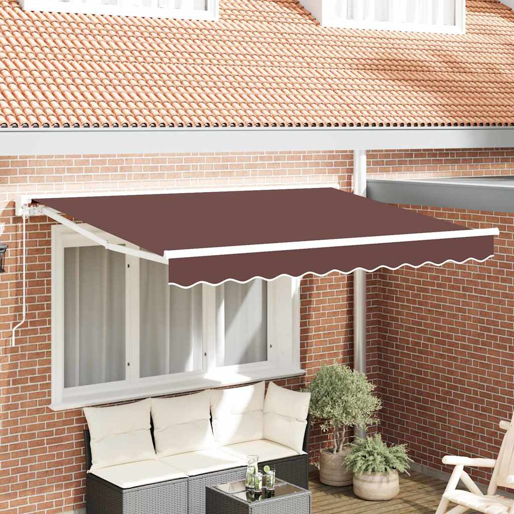 Markisenrahmen Braun 350 x 200 cm Polyester mit PU-Beschichtung