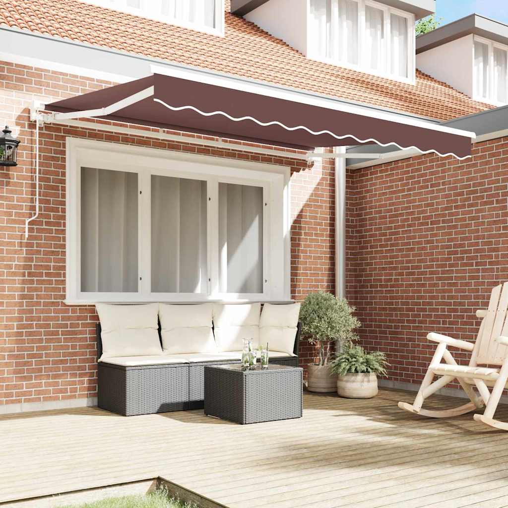 Markisenrahmen Braun 350 x 200 cm Polyester mit PU-Beschichtung