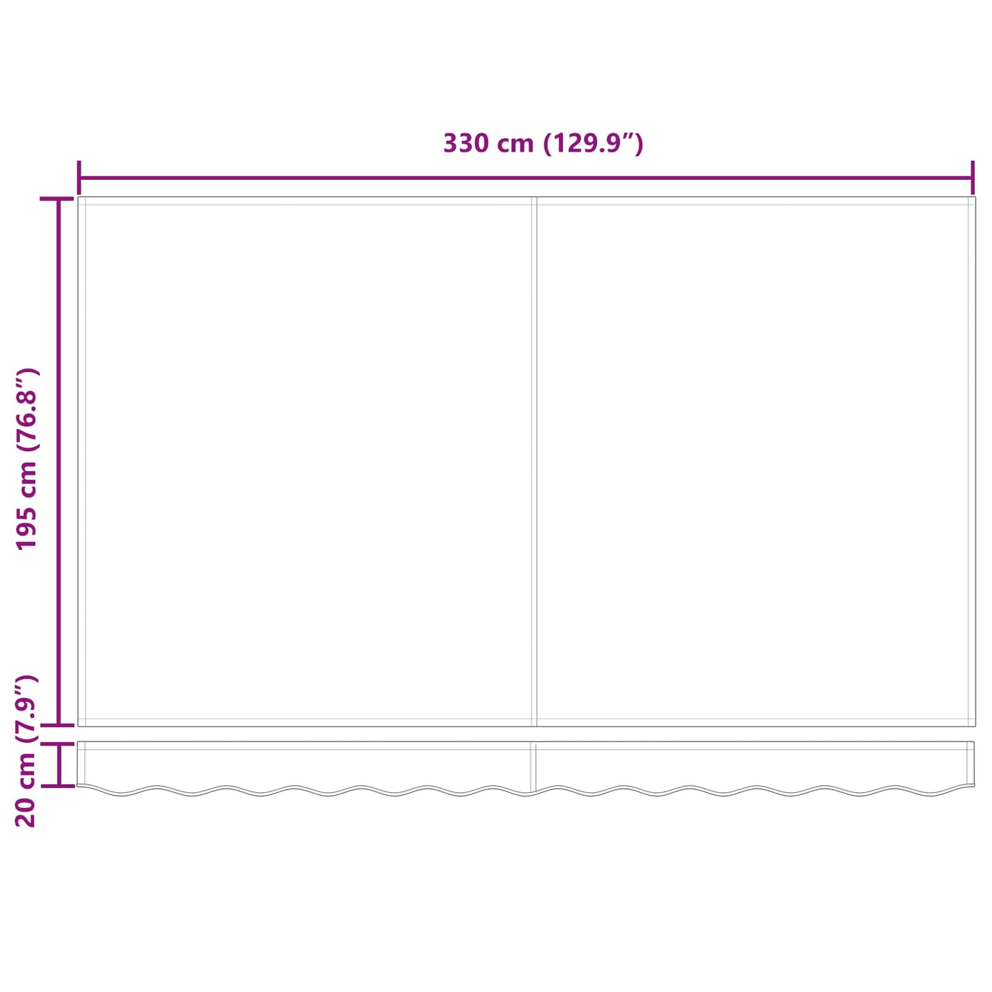 Einziehbare Markise Braun 350 x 200 cm Stoff