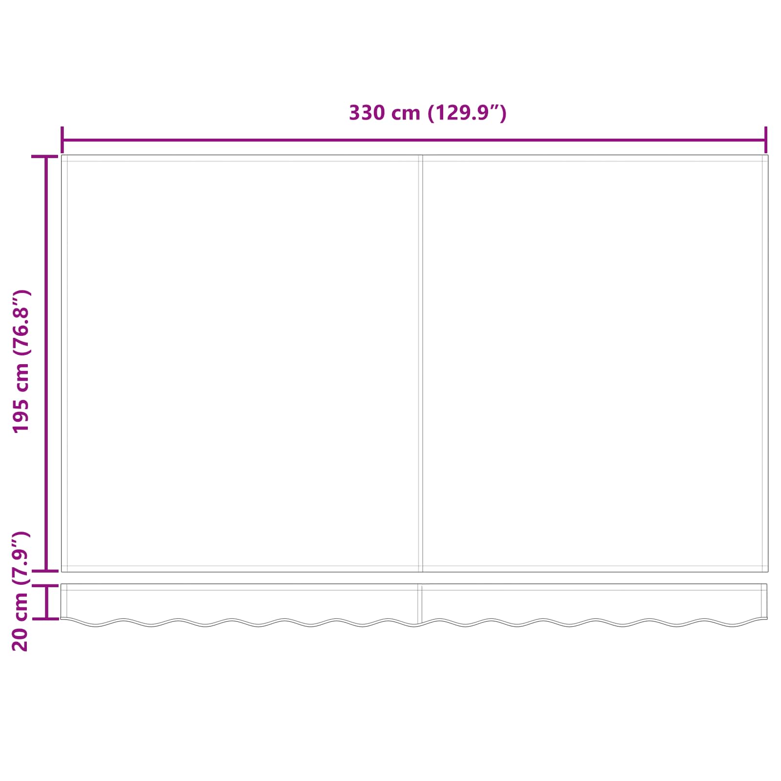 Einziehbare Markise Braun 350 x 200 cm Stoff