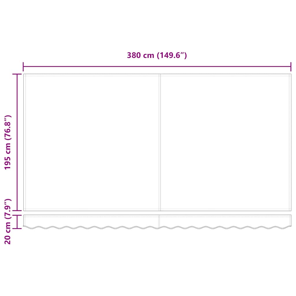 Markisenrahmen Creme 400 x 200 cm Polyester mit PU-Beschichtung