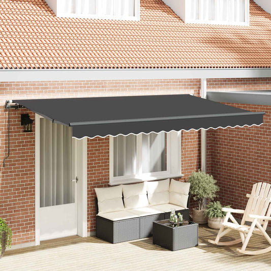 Ausziehbare Markise Anthrazit 400 x 200 cm Stoff