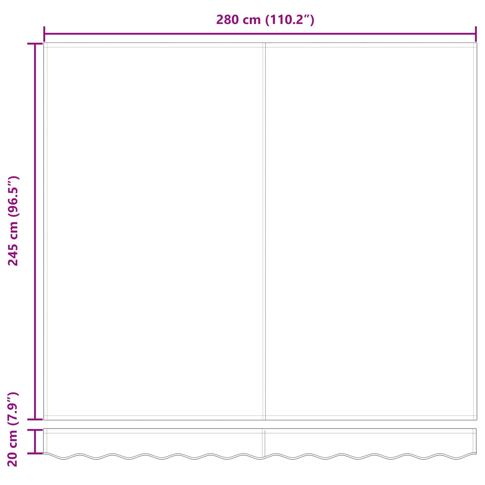 Markisenrahmen Creme 300 x 250 cm Polyester mit PU-Beschichtung