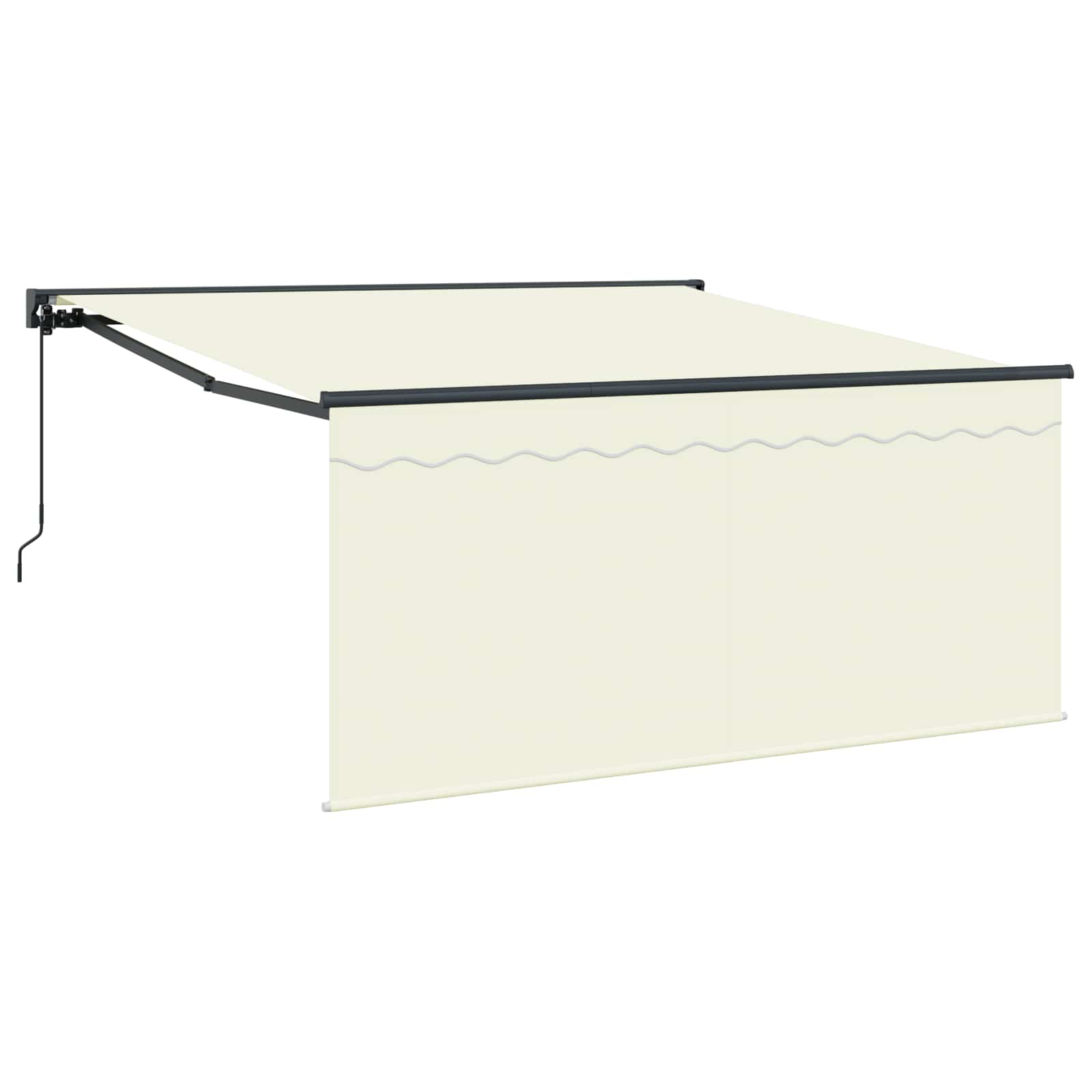 Ausziehbare Markise Creme 300 x 250 cm Polyester und Aluminium
