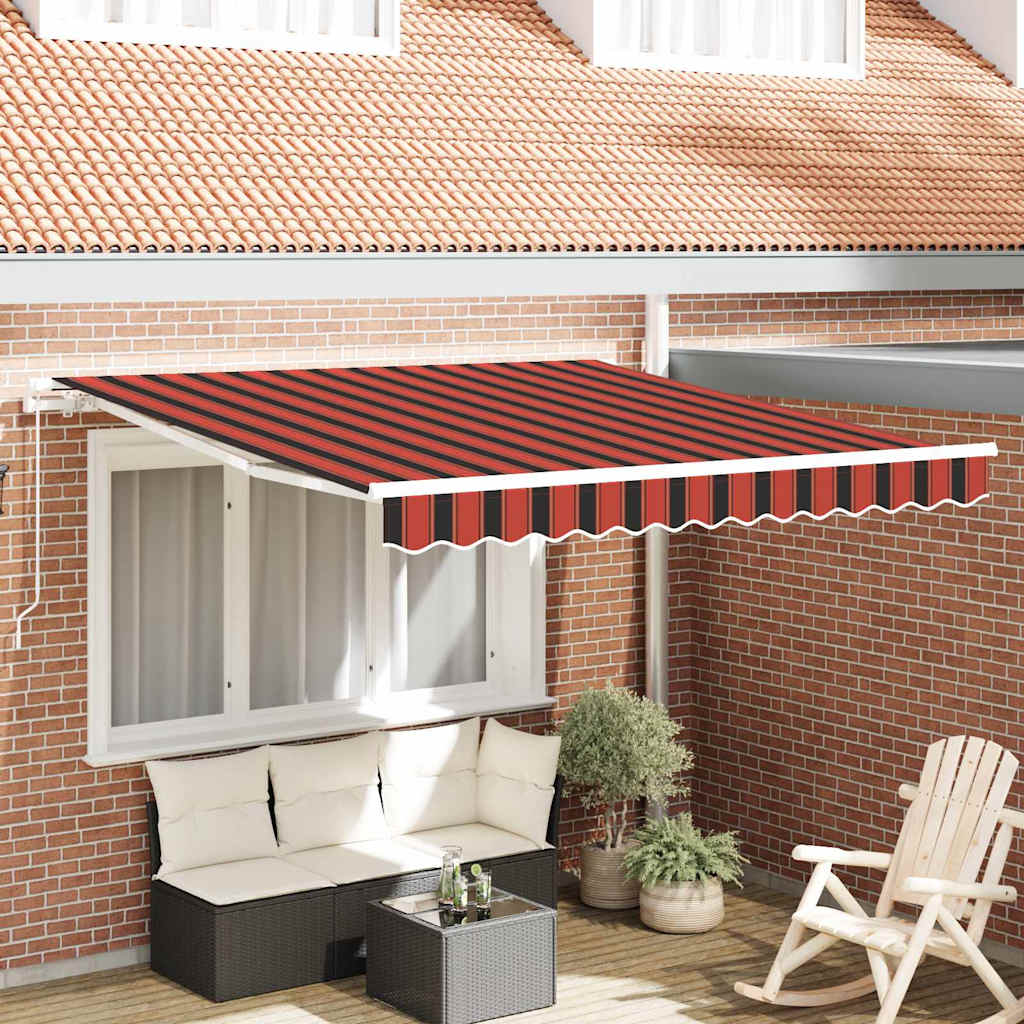 Ausziehbare Markise Orange und Braun 300 x 250 cm