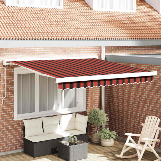 Ausziehbare Markise Rot und Schwarz 300 x 250 cm