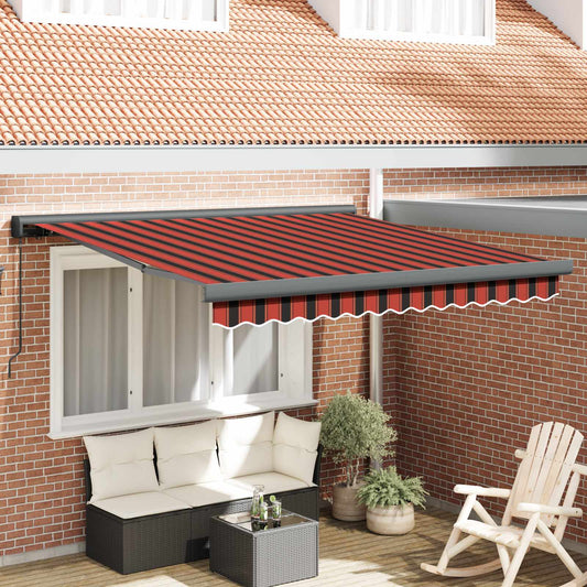 Ausziehbare Markise Rot und Schwarz 300 x 250 cm
