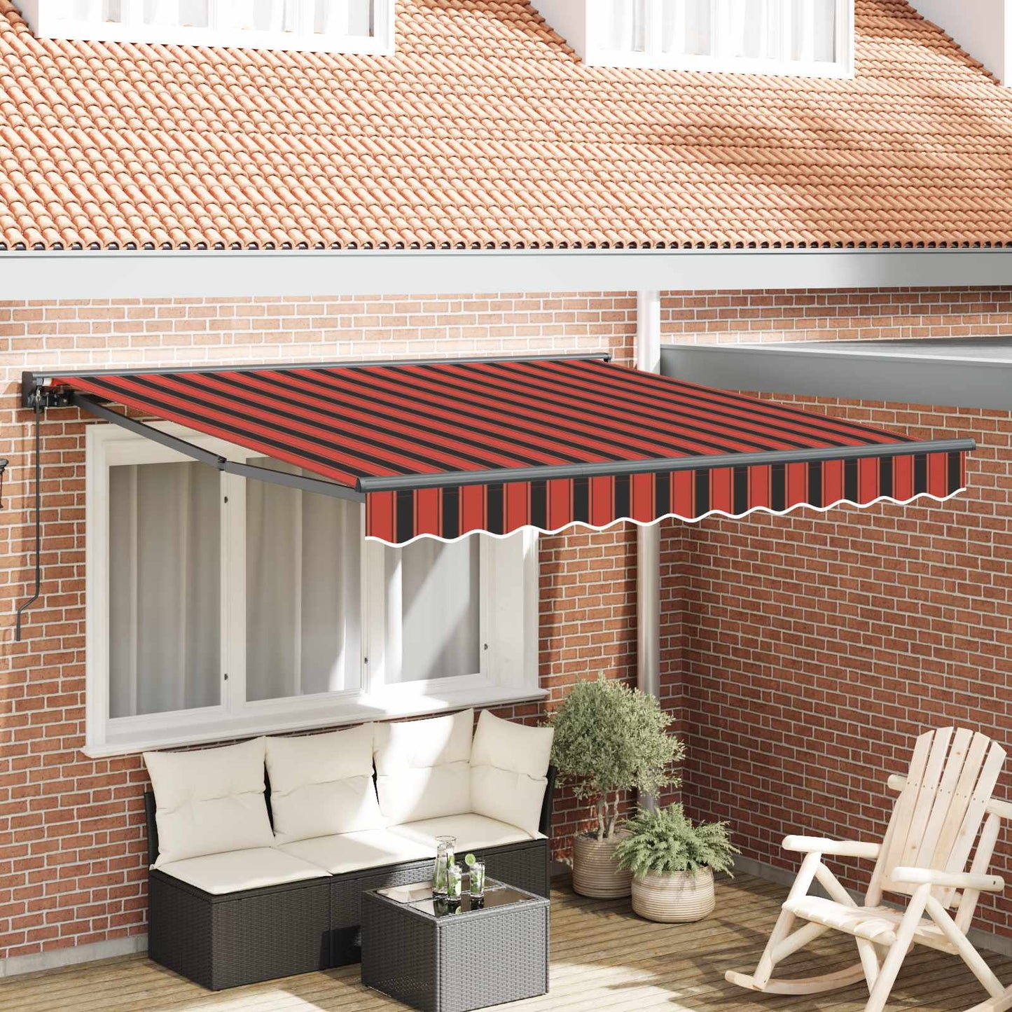 Markisenrahmen Orange und Schwarz 300 x 250 cm