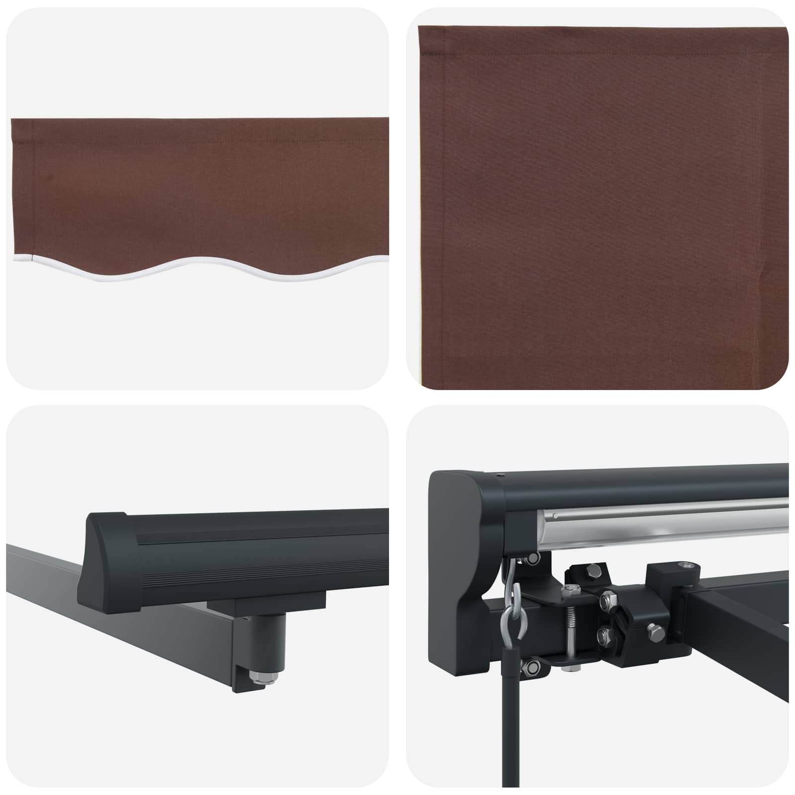 Markisenrahmen Braun 300 x 250 cm Polyester mit PU-Beschichtung