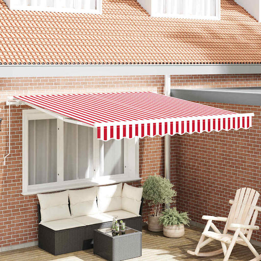 Ausziehbare Markise Rot und Weiß 300 x 250 cm