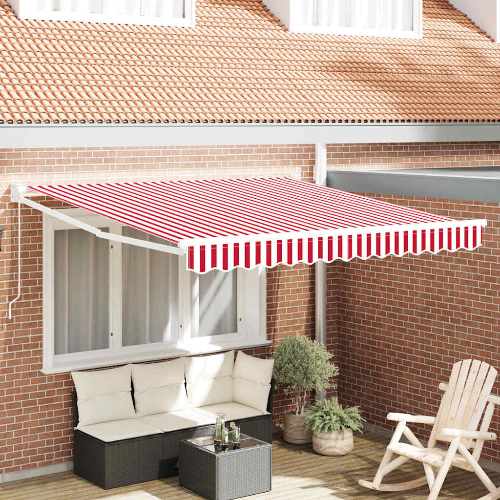 Ausziehbare Markise Rot und Weiß 300 x 250 cm