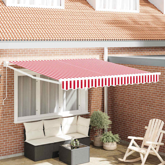 Ausziehbare Markise Rot und Weiß 300 x 250 cm