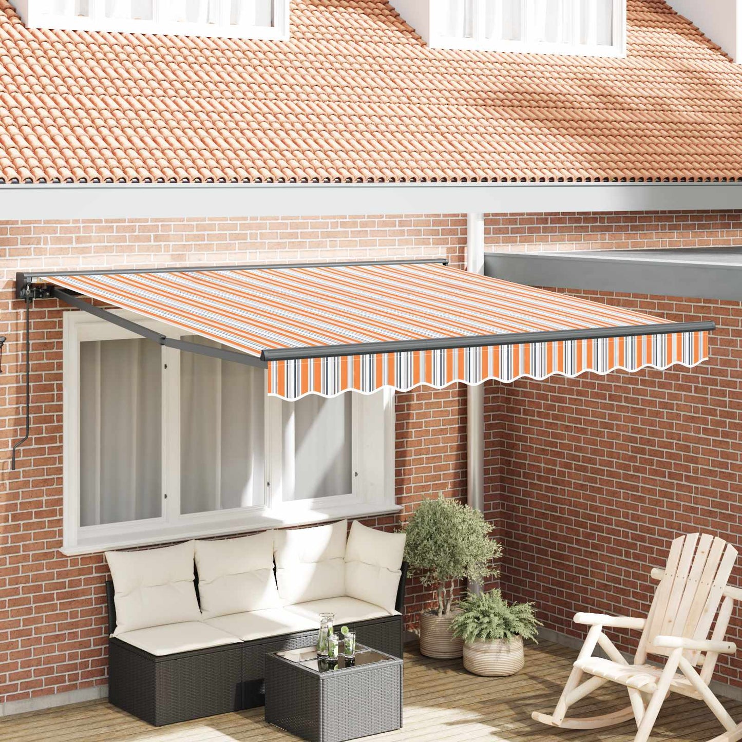 Markisenrahmen Blau und Orange 300 x 250 cm