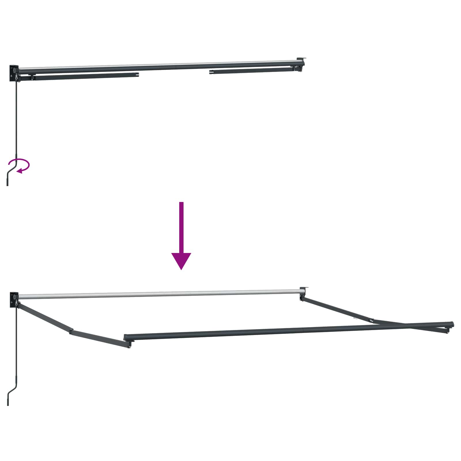 Ausziehbare Markise Mehrfarbig 300 x 250 x 165 cm
