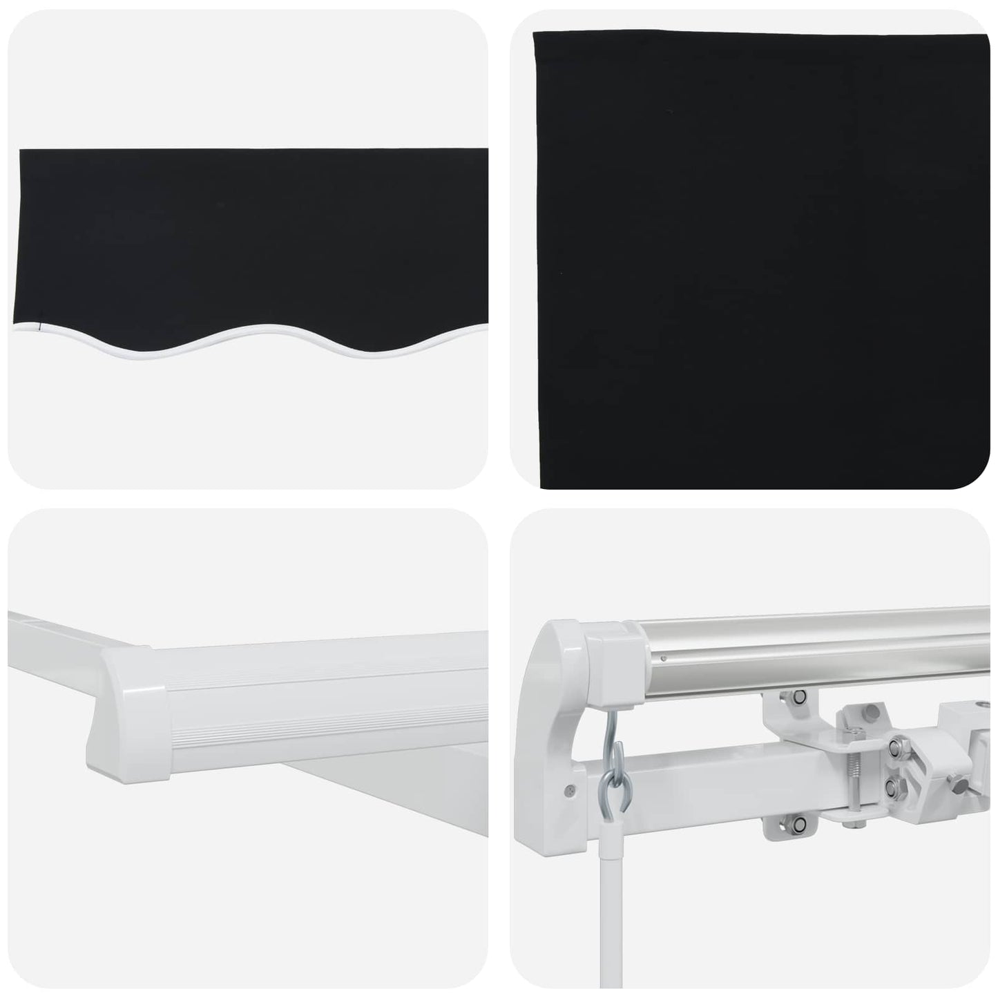 Ausziehbare Markise Schwarz 300 x 250 x 165 cm