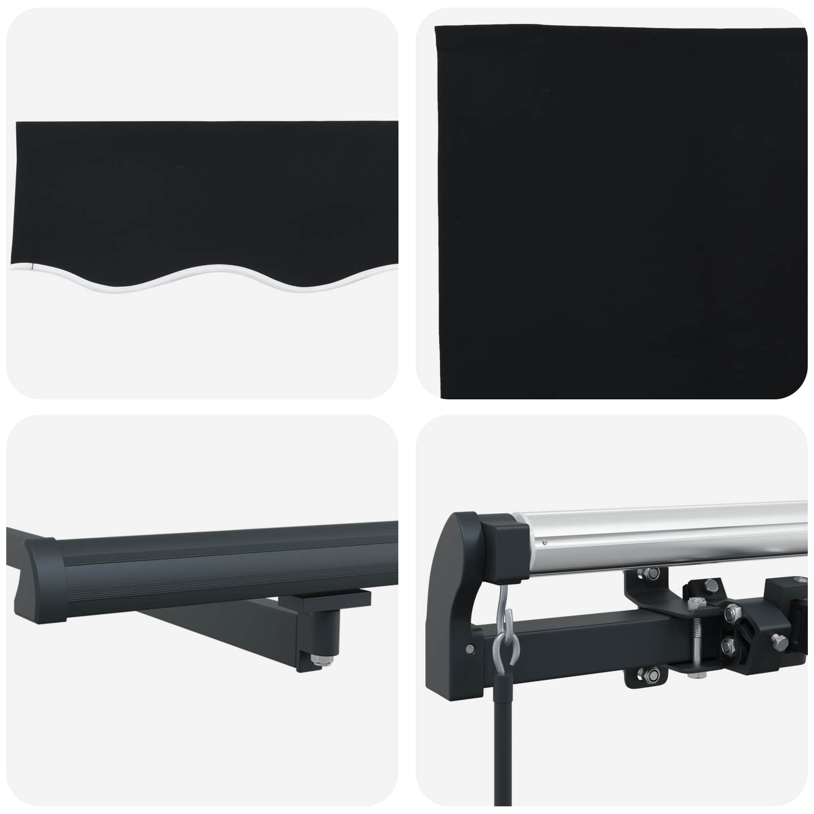 Ausziehbare Markise Schwarz 300 x 250 cm