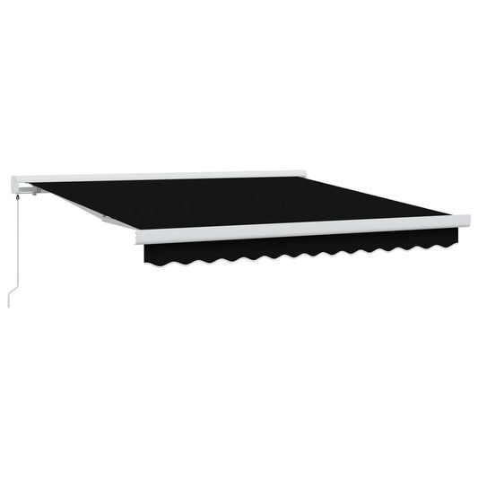 Ausziehbare Markise Schwarz 300 x 250 cm Leinen und Aluminium