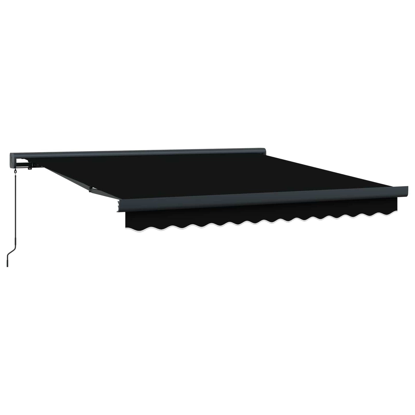 Ausziehbare Markise Schwarz 300 x 250 cm Leinen und Aluminium