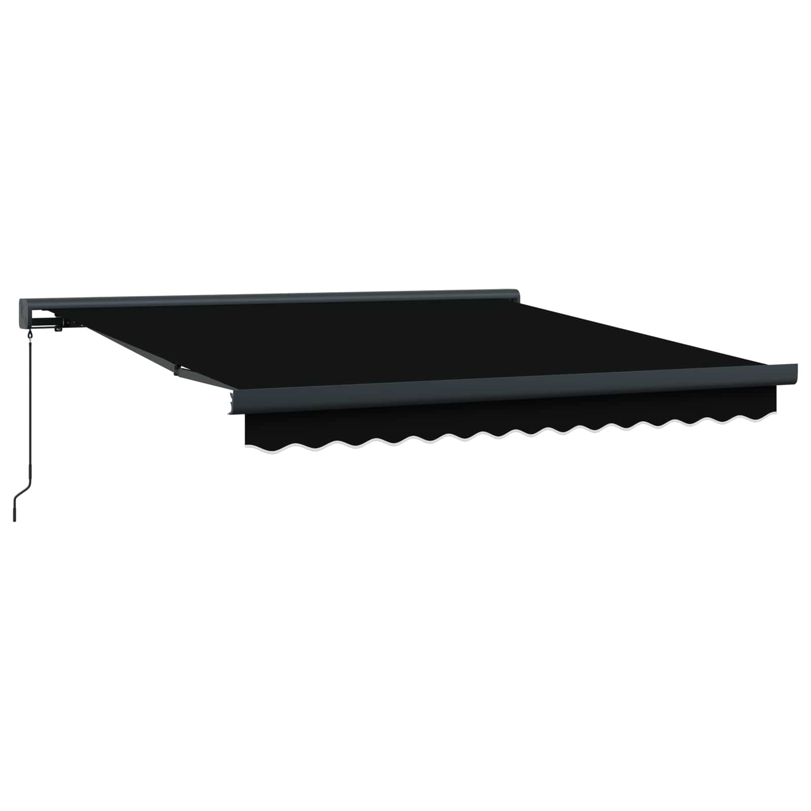 Ausziehbare Markise Schwarz 300 x 250 cm Leinen und Aluminium