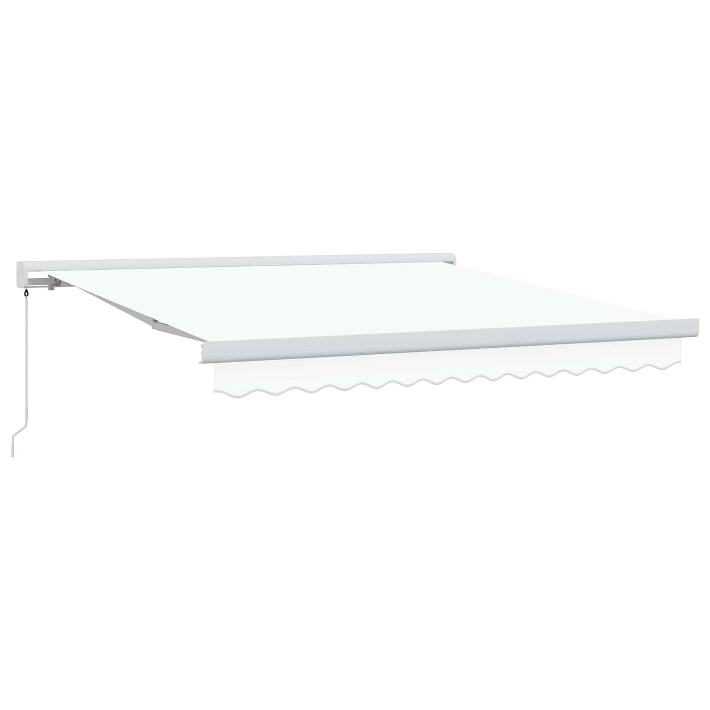 Ausziehbare Markise Weiß 300 x 250 cm Leinen und Aluminium