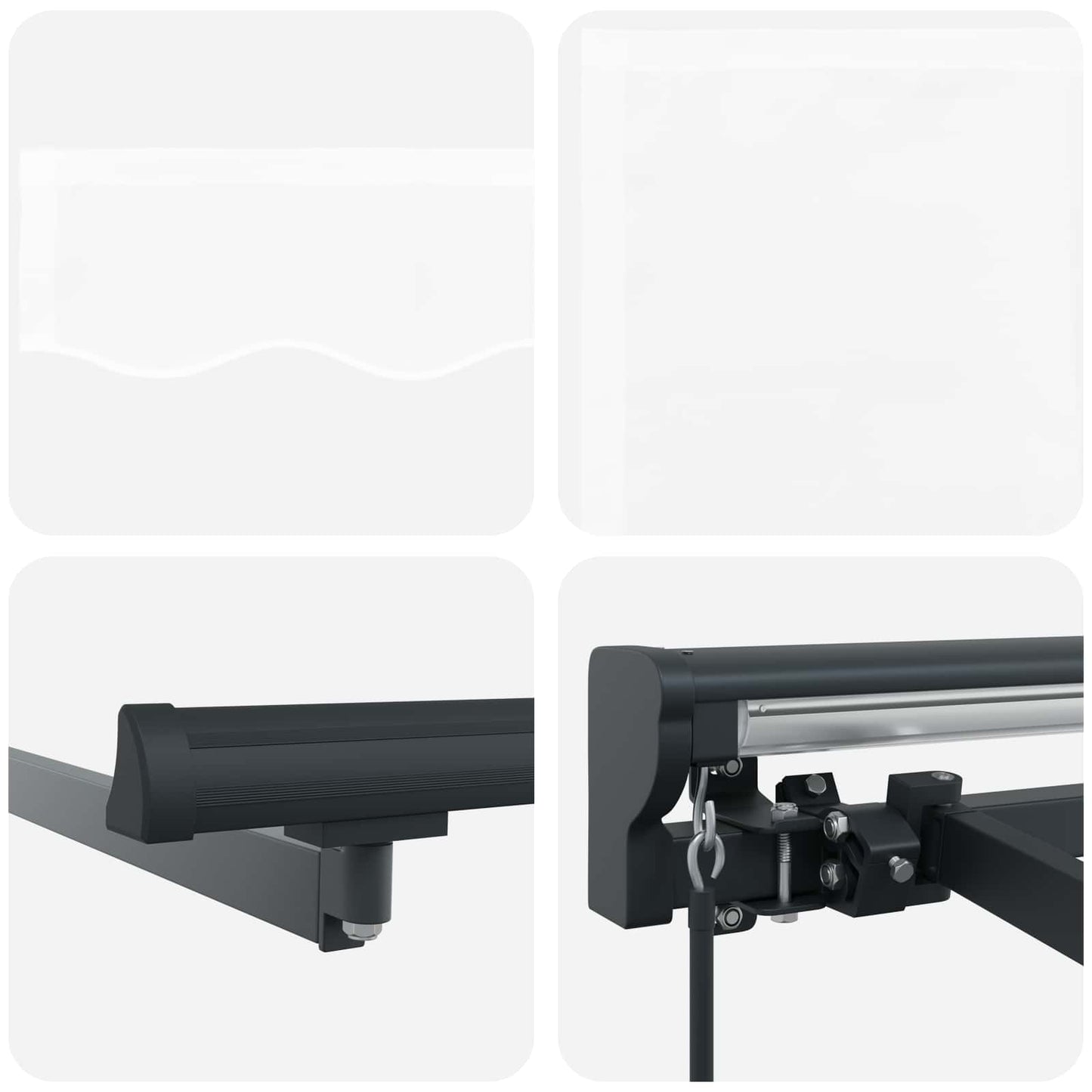 Markisenrahmen Weiß 300 x 250 cm Polyester mit PU-Beschichtung