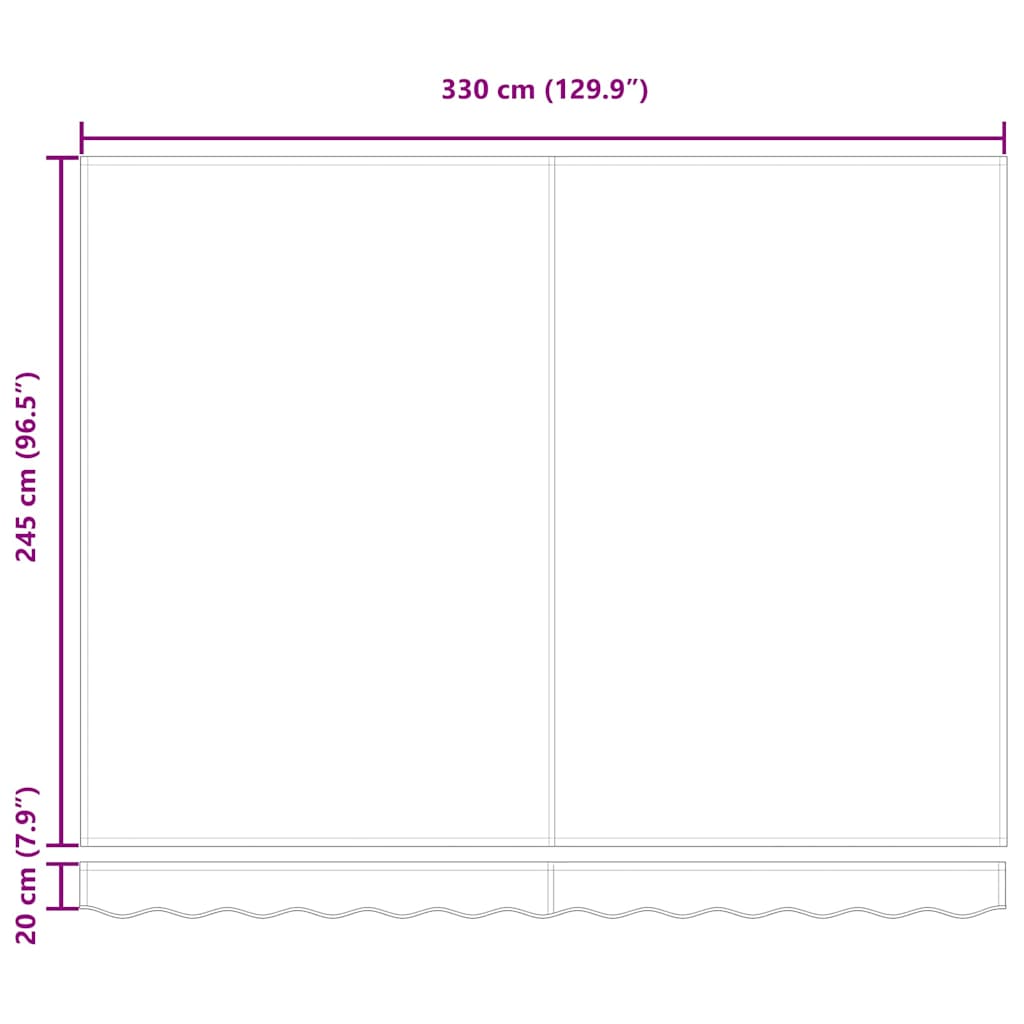 Ausziehbare Markise Rot und Schwarz 350 x 250 x 165 cm