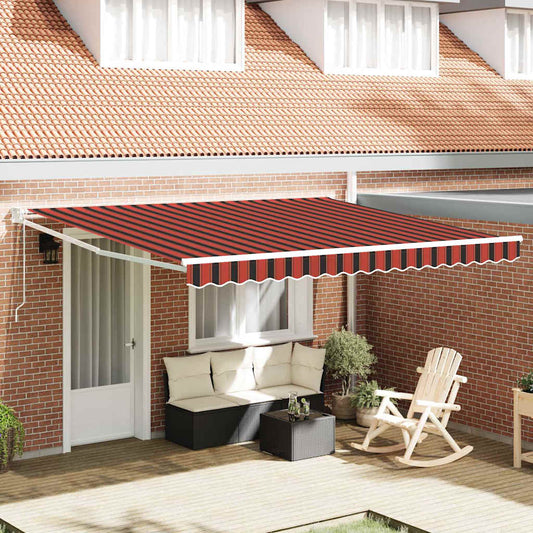 Ausziehbare Markise Rot und Schwarz 350 x 250 cm